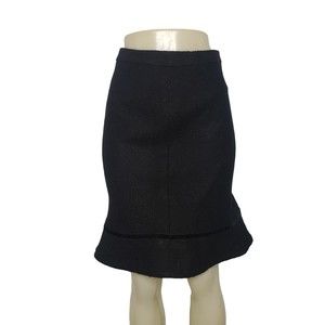 GAP Fluted Black Wool Tweed Skirt Size 1